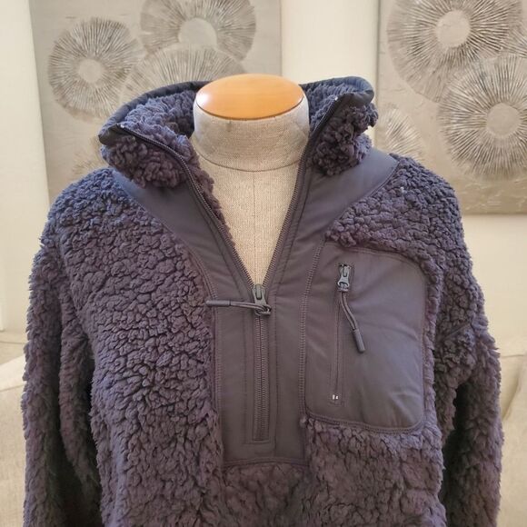 Zella Faux Shearling Pullover sz XL in Grey Forged - Picture 4 of 13